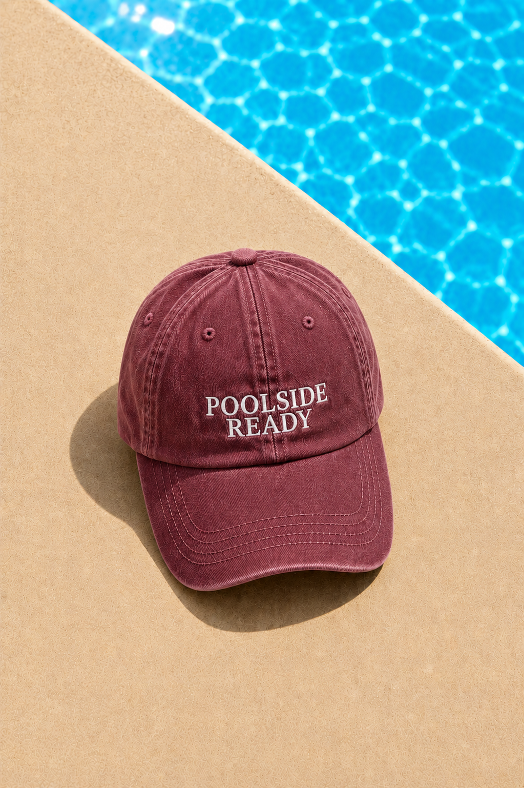 Poolside Ready Cap in burgundy