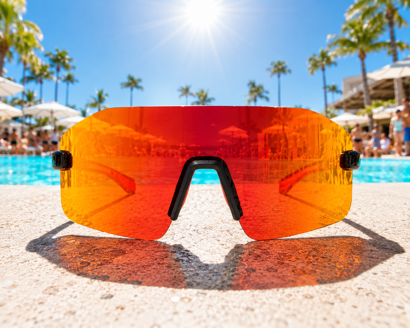 Ready Shades front view at the pool